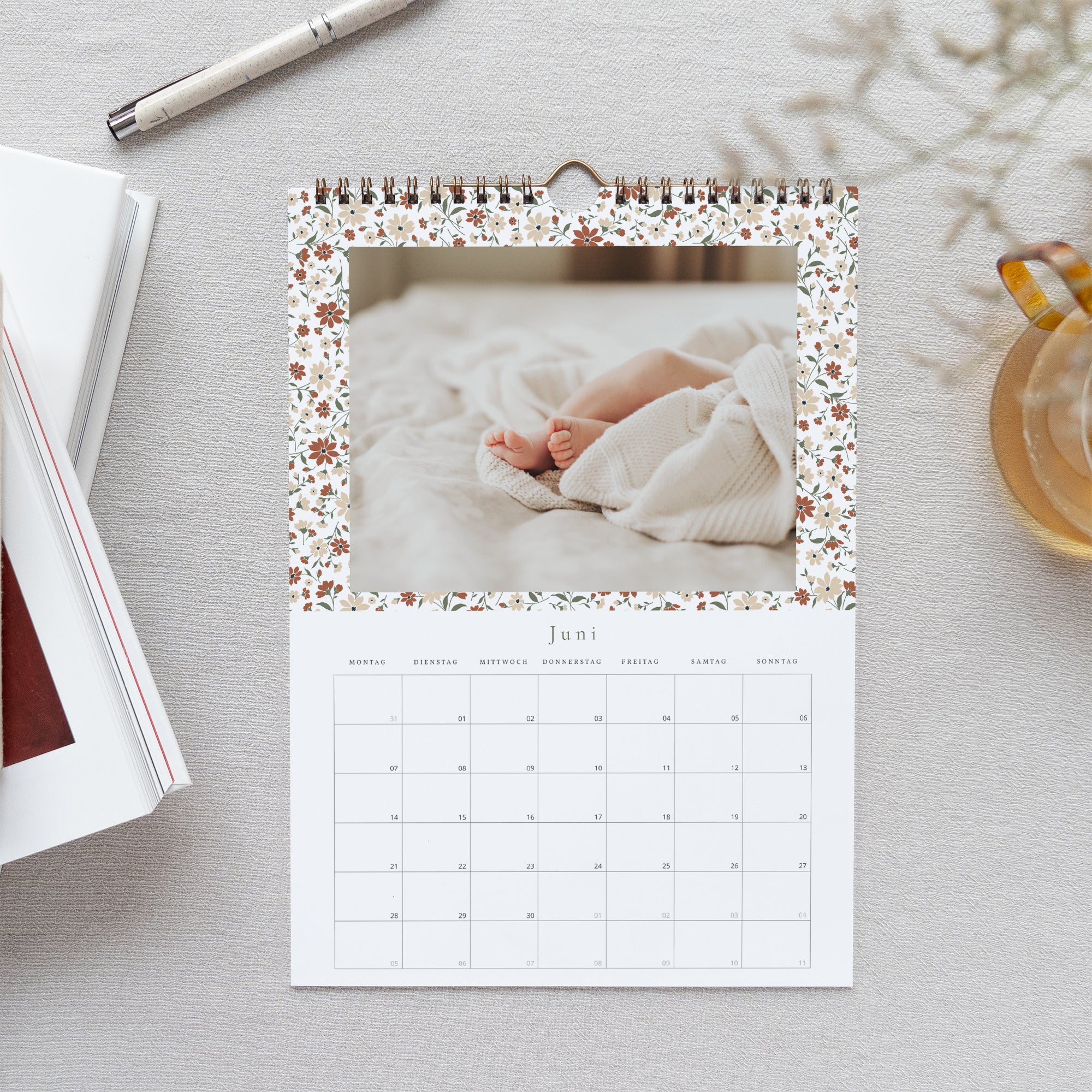 Kalender Weihnachten Wandbild A4 Liberty floral foto N° 2