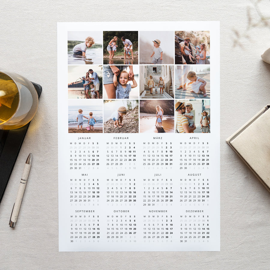 Kalender Weihnachten Einzelseite Porträt Damier foto