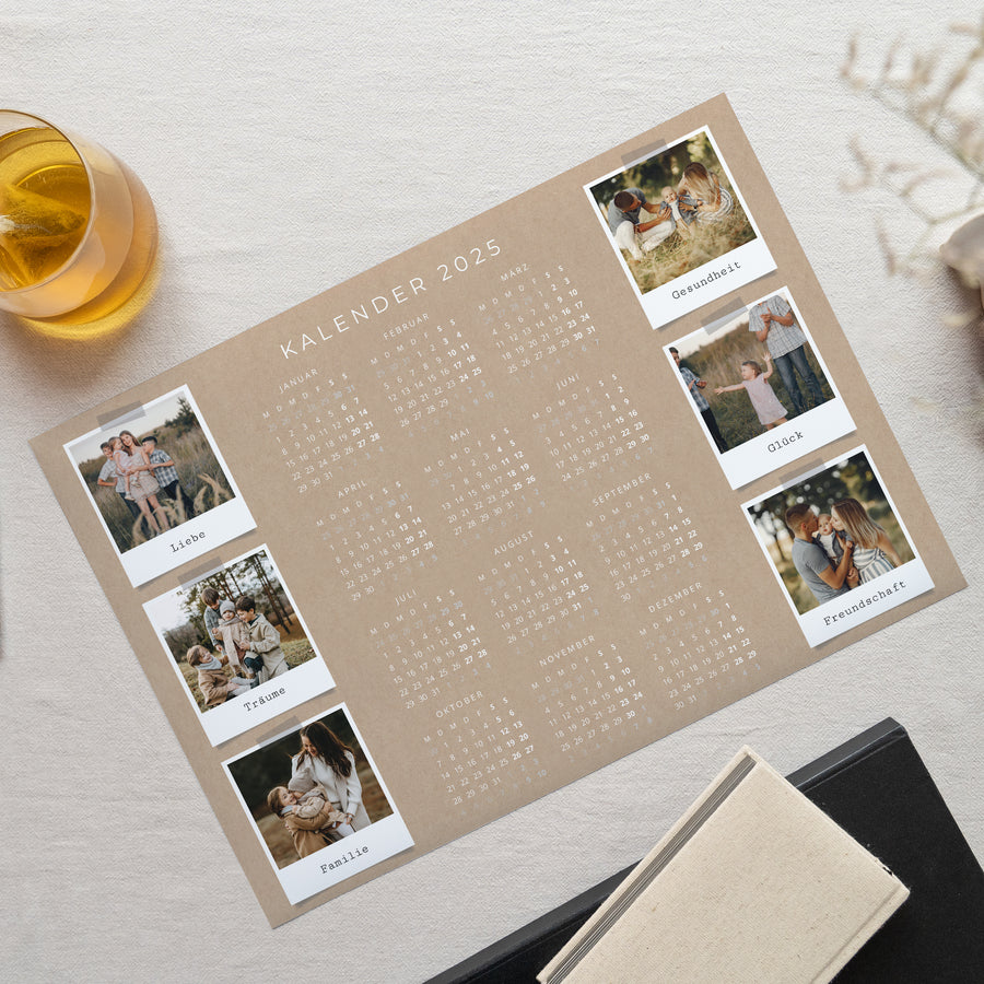 Kalender Weihnachten Einseitiges Landschaftslayou Collage foto