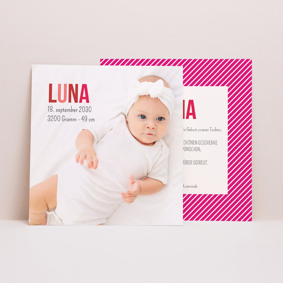 Geburtskarte Quadrat Süßer Tau foto