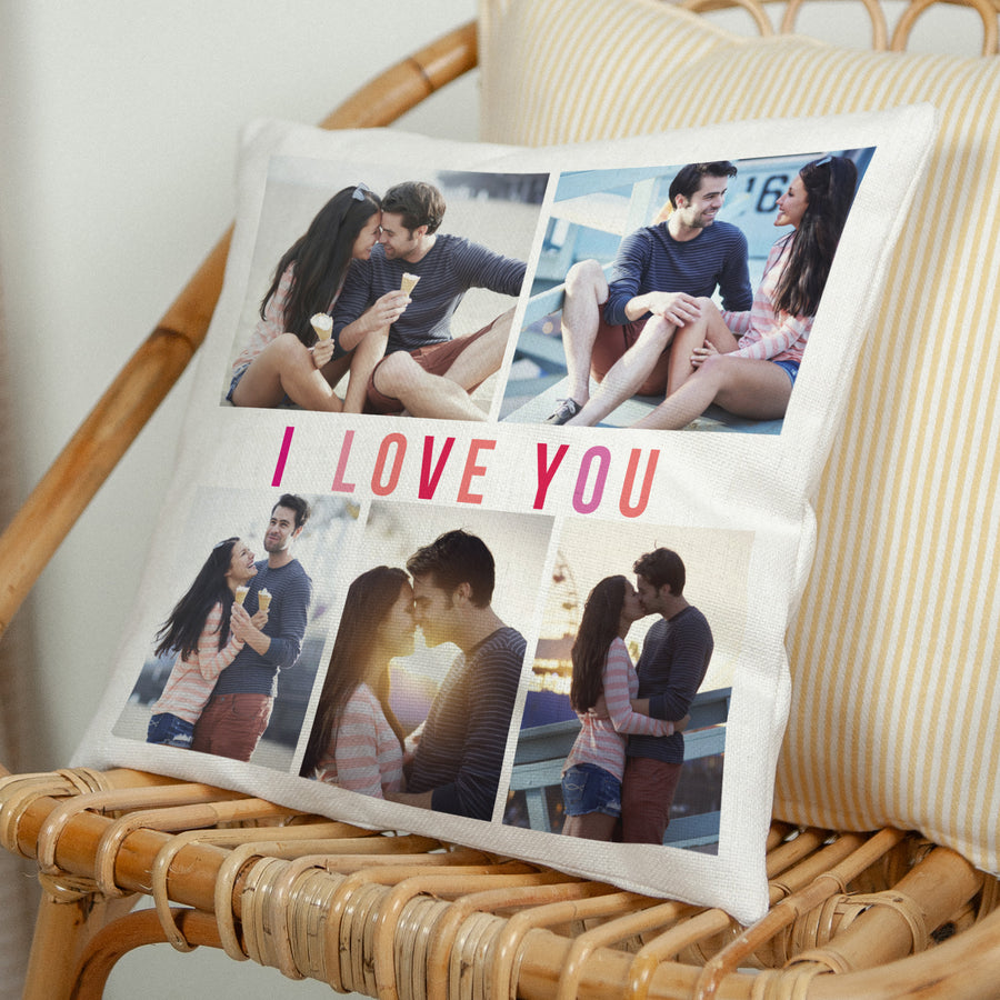 Kissen Objekte Natürliche Beige I love you foto
