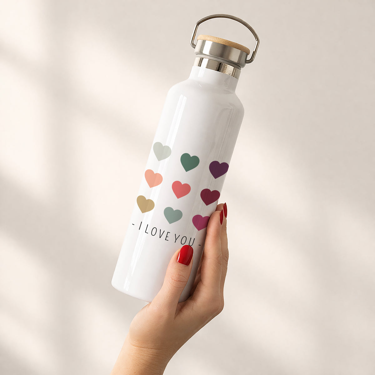 Trinkflasche Objekte 75 cl Farbige Herzen foto N° 2