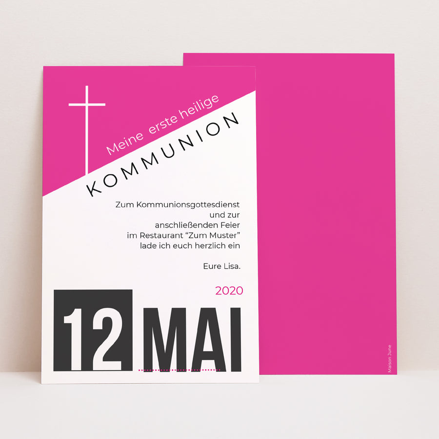 Einladungskarte Kommunion PortraitPorträt Poster Mädchen foto