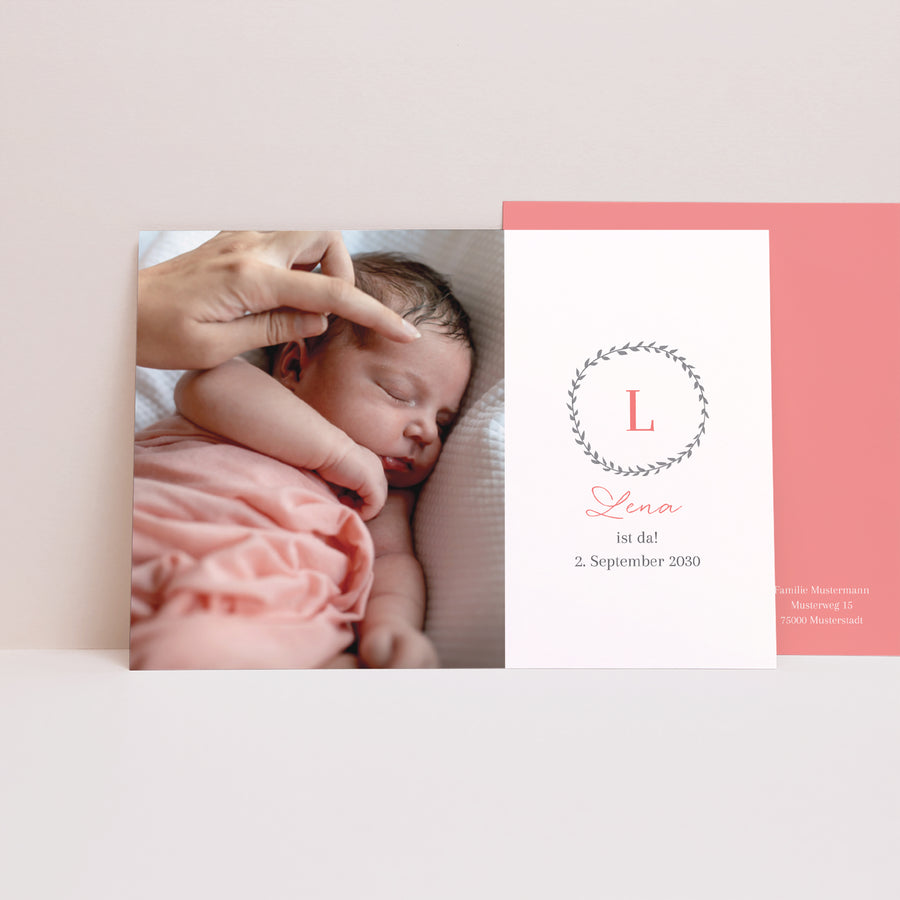 Geburtskarte Landschaft Initialen BéBé foto