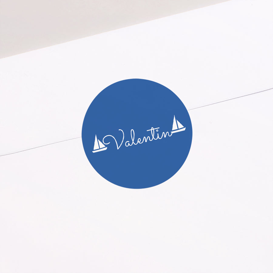 Sticker Geburt Rund Kleine Boote foto