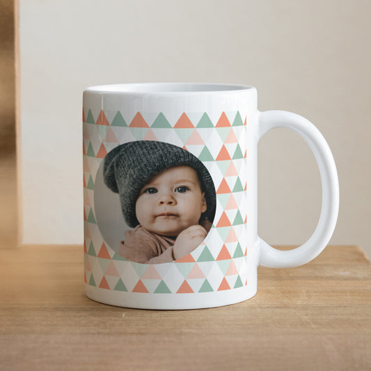 Tasse Objekte Weiß Pastellfarbene Dreiecke foto