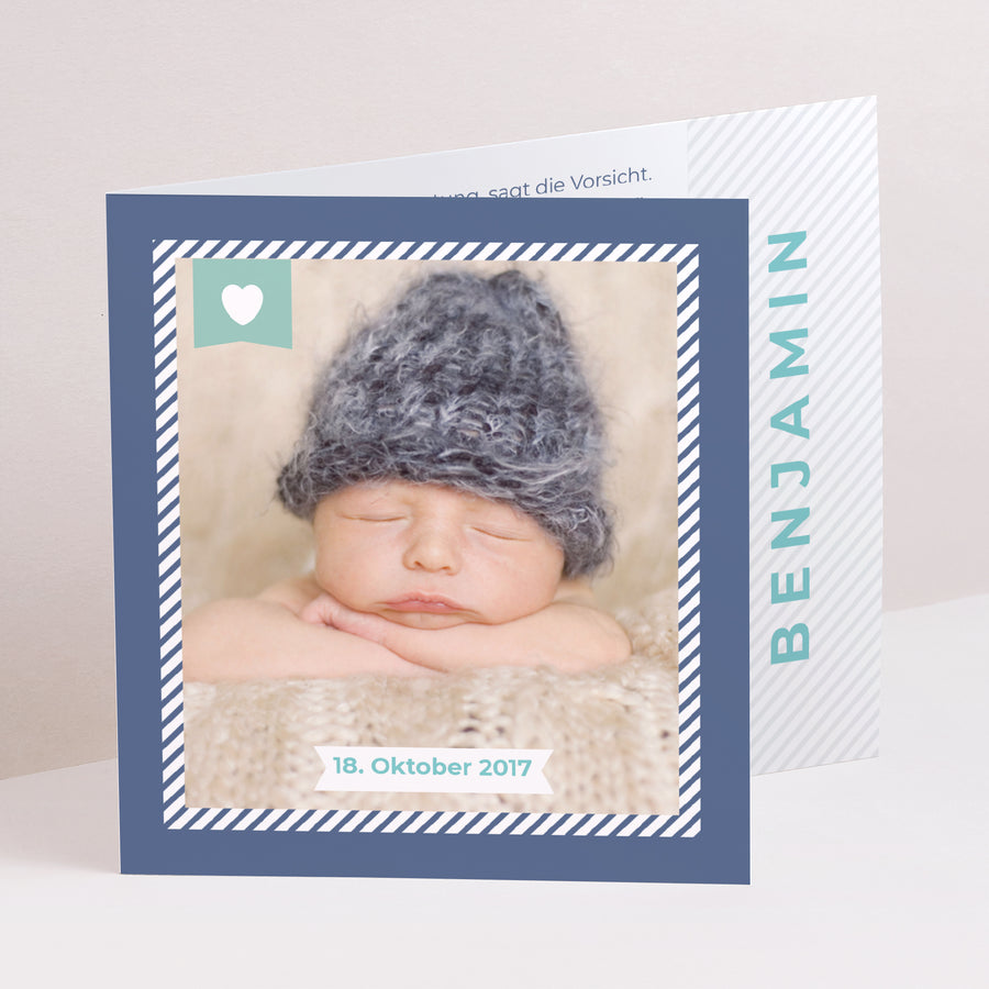 Geburtskarte Asymmetrische Zweiflügeltür Express-Paket foto