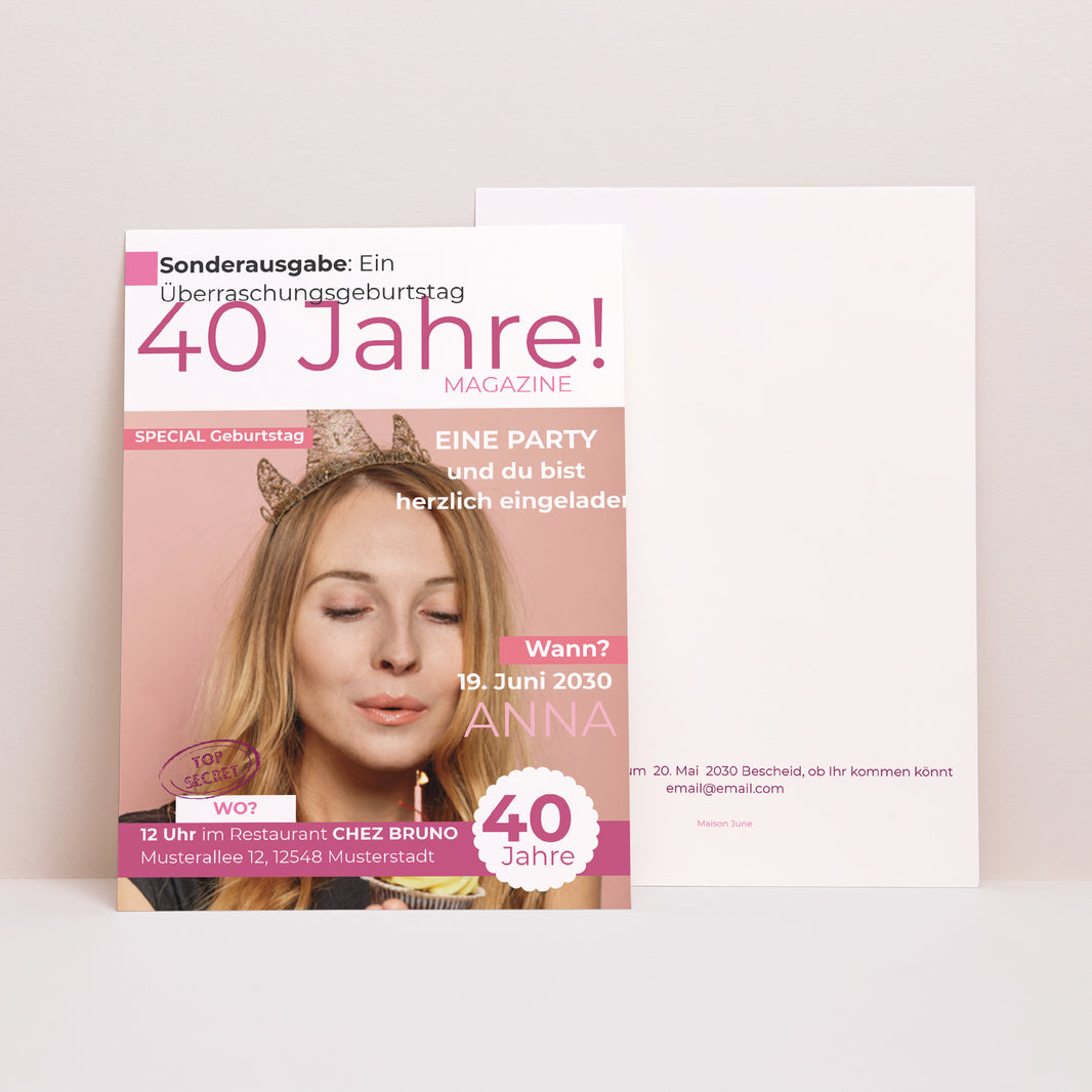 Beilegekarte Geburtstag Erwachsener 50 Jahre Magazin foto N° 1