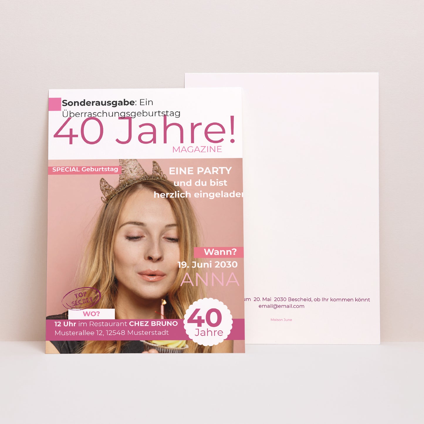 Beilegekarte Geburtstag Erwachsener 50 Jahre Magazin foto N° 1