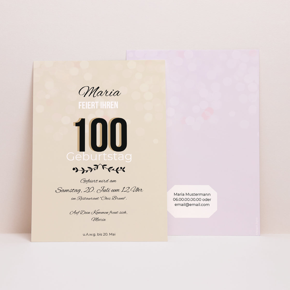 Einladungskarte Geburtstag 100 JAHRE! foto