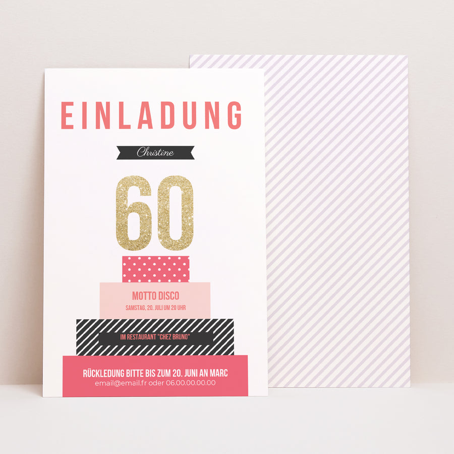 Einladungskarte Geburtstag PortraitPorträt Geburtstagskuchen foto