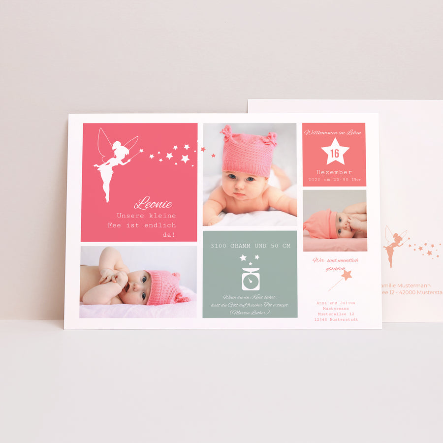 Geburtskarte Landschaft Kleine Fee foto