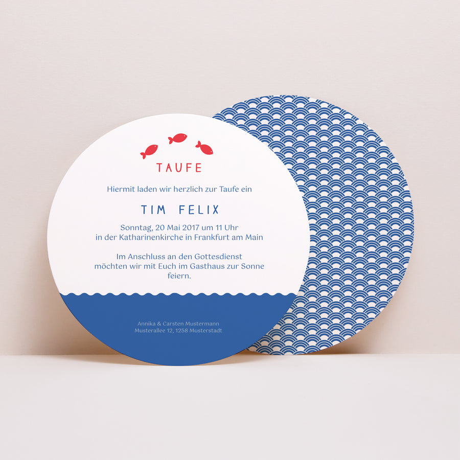 Taufeinladung Rund Der große Sprung foto