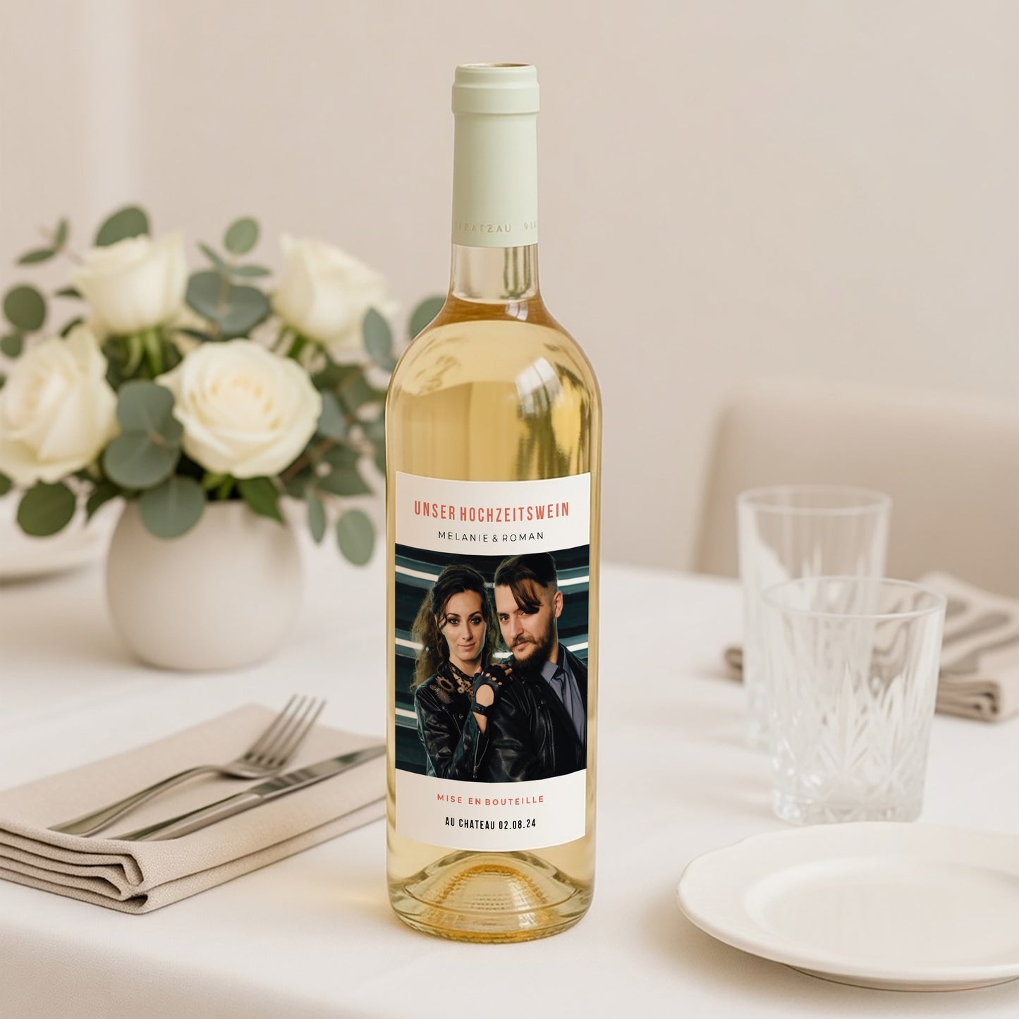 Flaschenetikett Hochzeit Porträt Vinyl-Disc foto N° 2