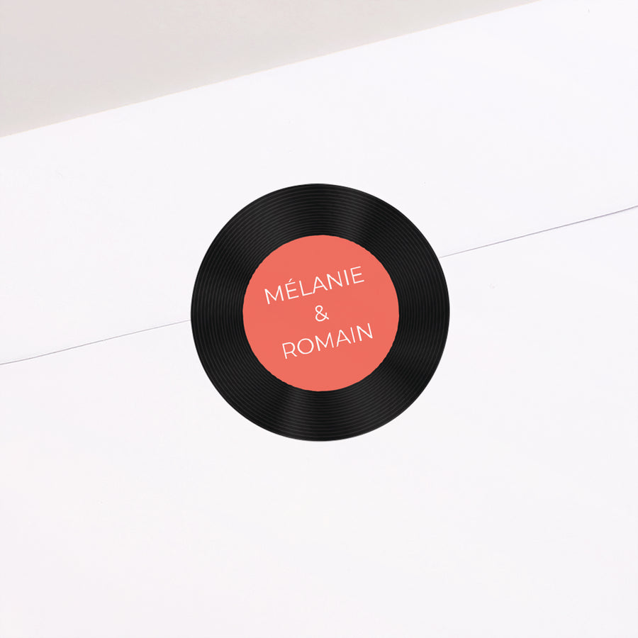 Sticker Hochzeit Rund Vinyl-Disc foto