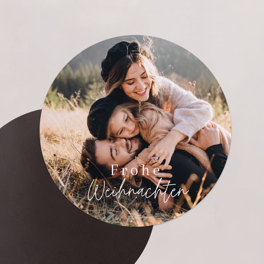 Weihnachtskarte Weihnachten Set von 8, magnetisch, rund, Ø 10 cm Ombeline foto