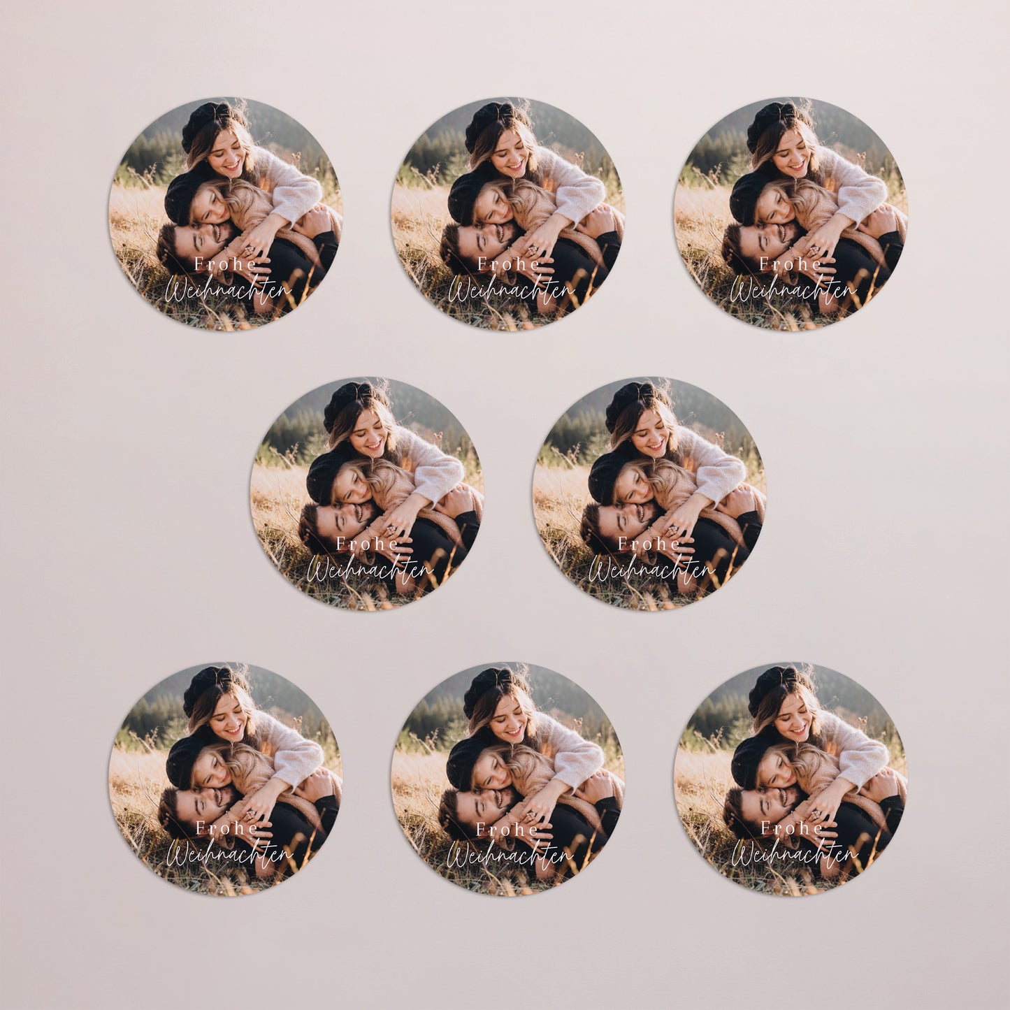 Weihnachtskarte Weihnachten Set von 8, magnetisch, rund, Ø 10 cm Ombeline foto N° 3