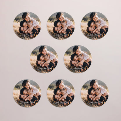 Weihnachtskarte Weihnachten Set von 8, magnetisch, rund, Ø 10 cm Ombeline foto N° 3