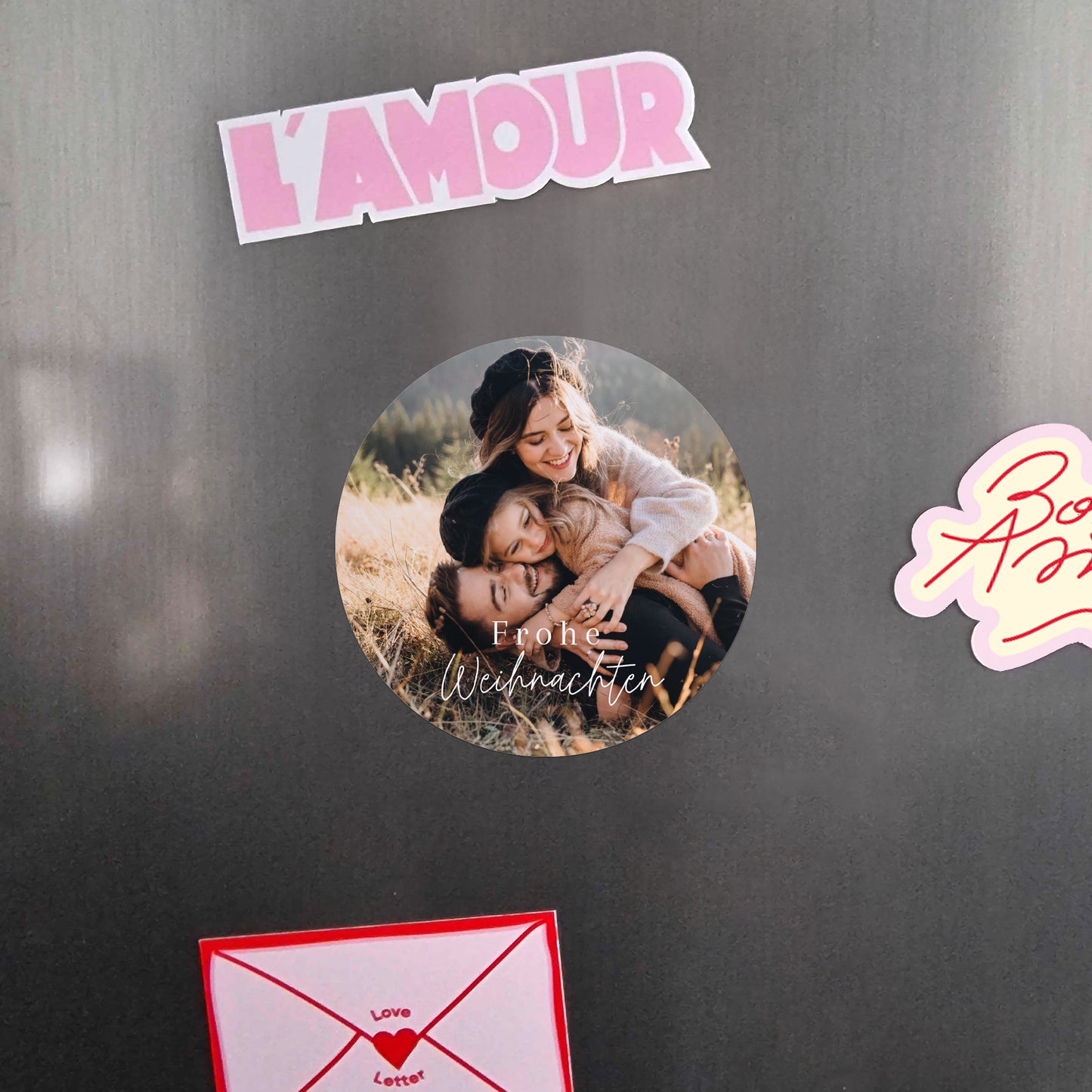 Weihnachtskarte Weihnachten Set von 8, magnetisch, rund, Ø 10 cm Ombeline foto N° 4