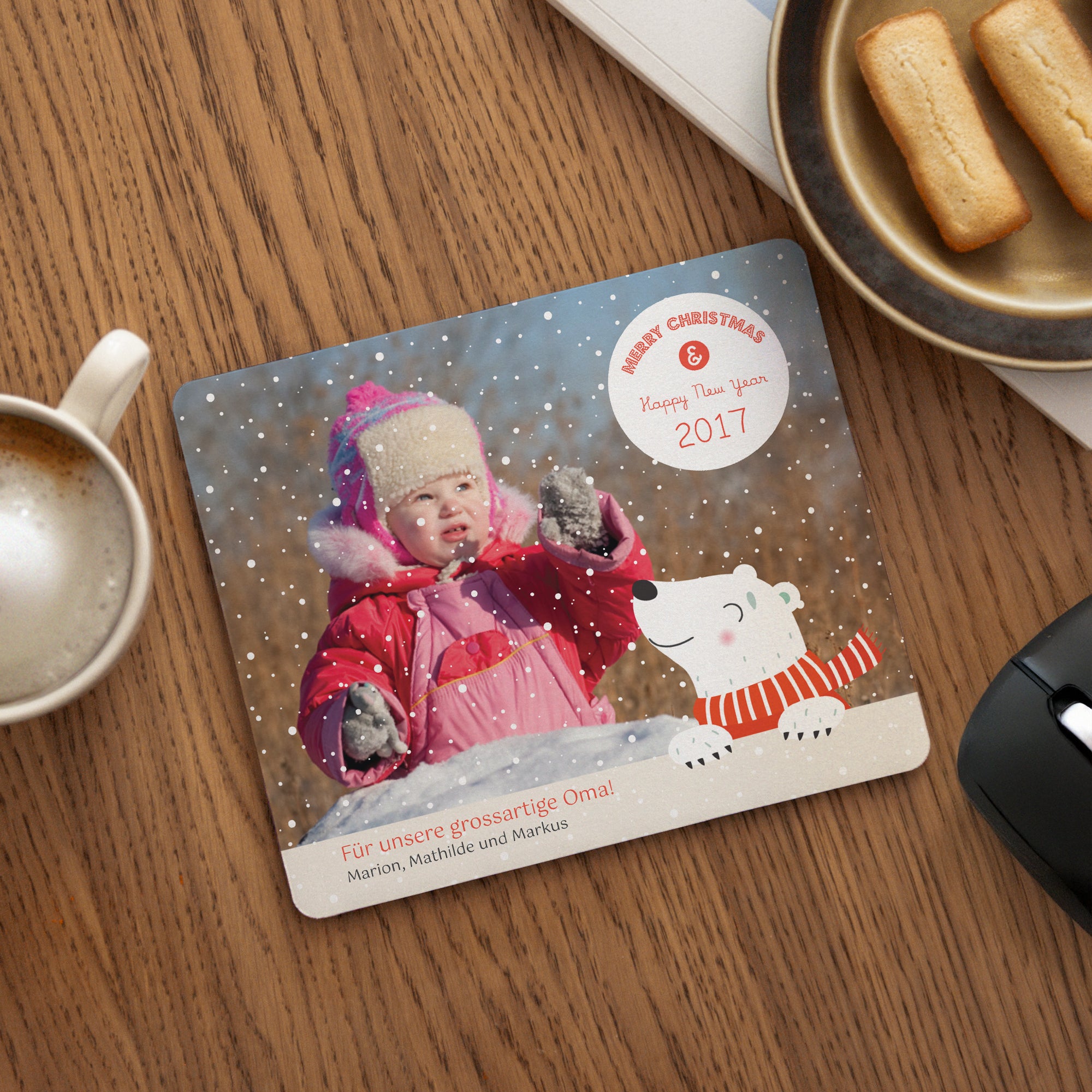 Mousepad Weihnachten Rechteck Weihnachtsbär II foto N° 1