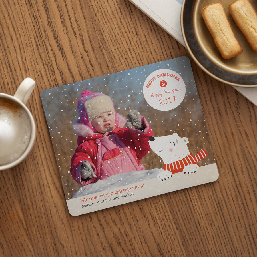 Mousepad Weihnachten Rechteck Weihnachtsbär II foto