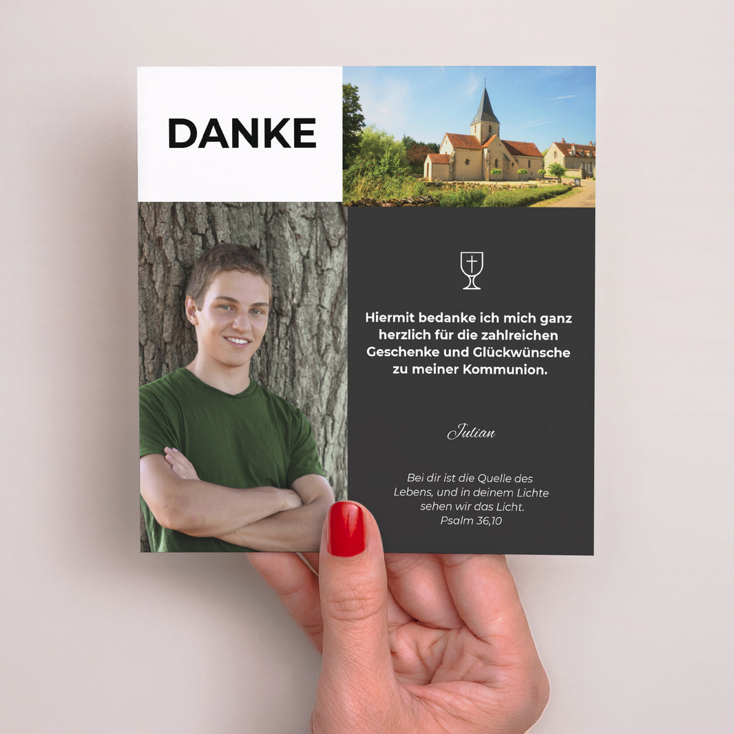 Dankeskarte Konfirmation Quadrat Sakrament, danke foto N° 2