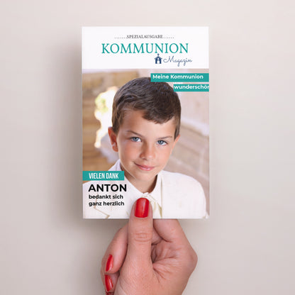 Dankeskarte Kommunion PortraitPorträt Magazin Kommunion, danke foto N° 2