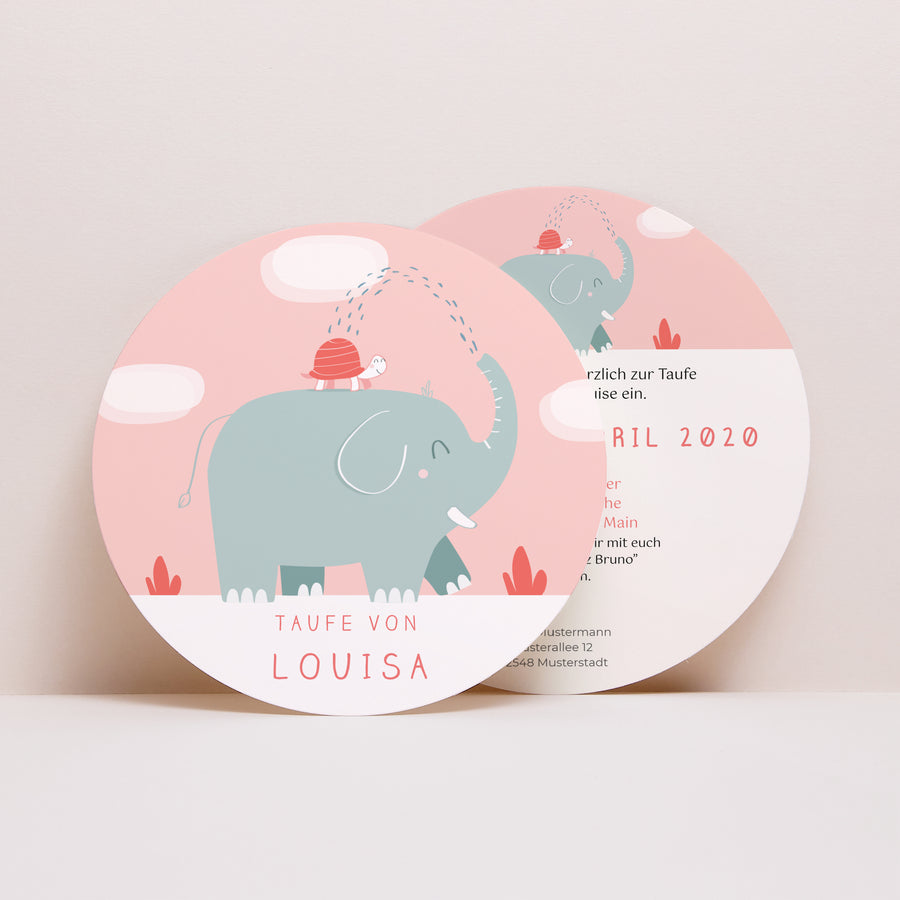 Taufeinladung Rund Douche Bénite foto
