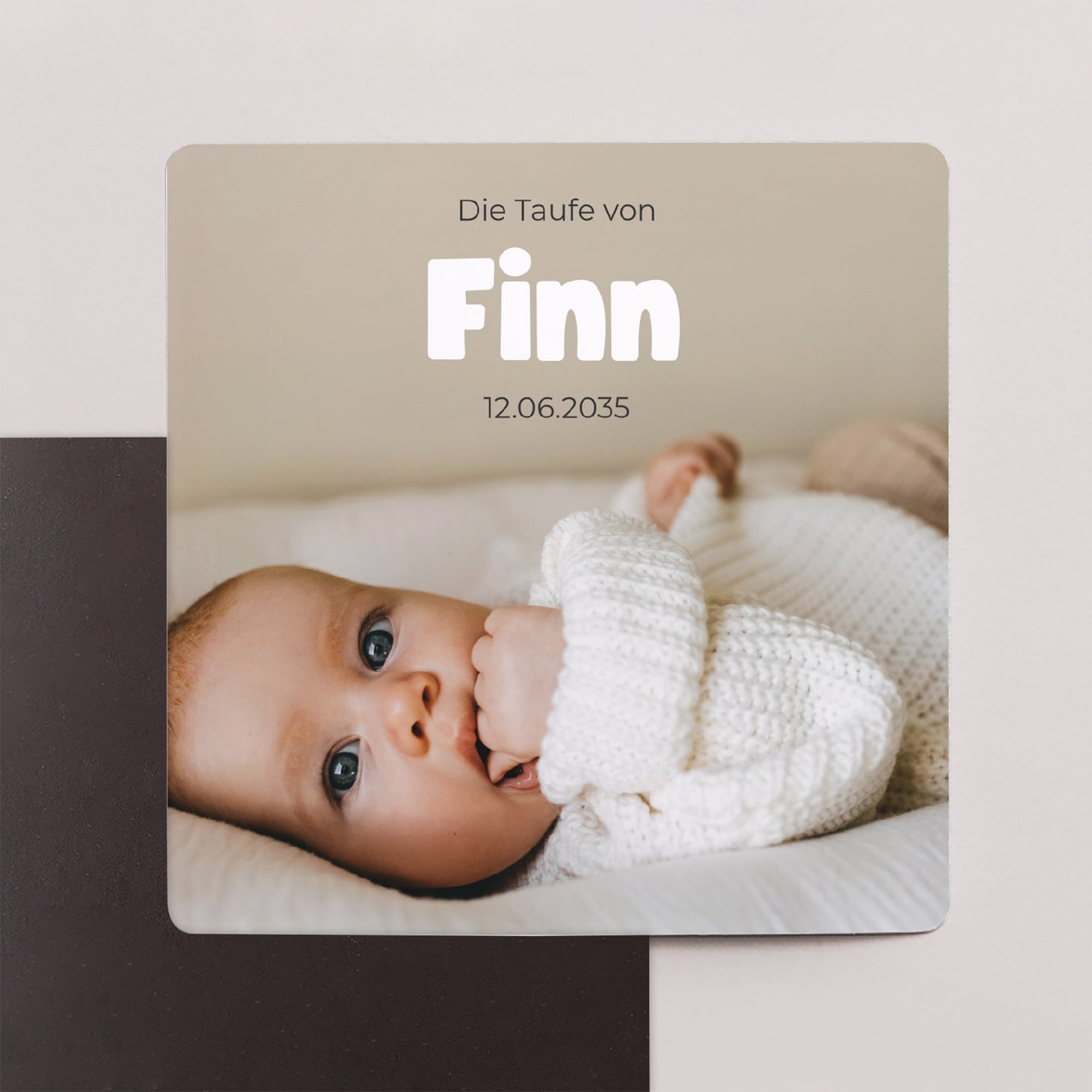 Taufeinladung Satz von 9, magnetisch. Herz Pastell foto N° 1