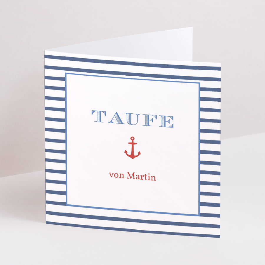 Dankeskarte Taufe Doppelflügiges Quadrat Moussaillon II foto