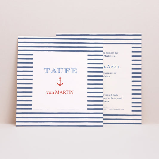 Taufeinladung Quadrat Moussaillon II foto