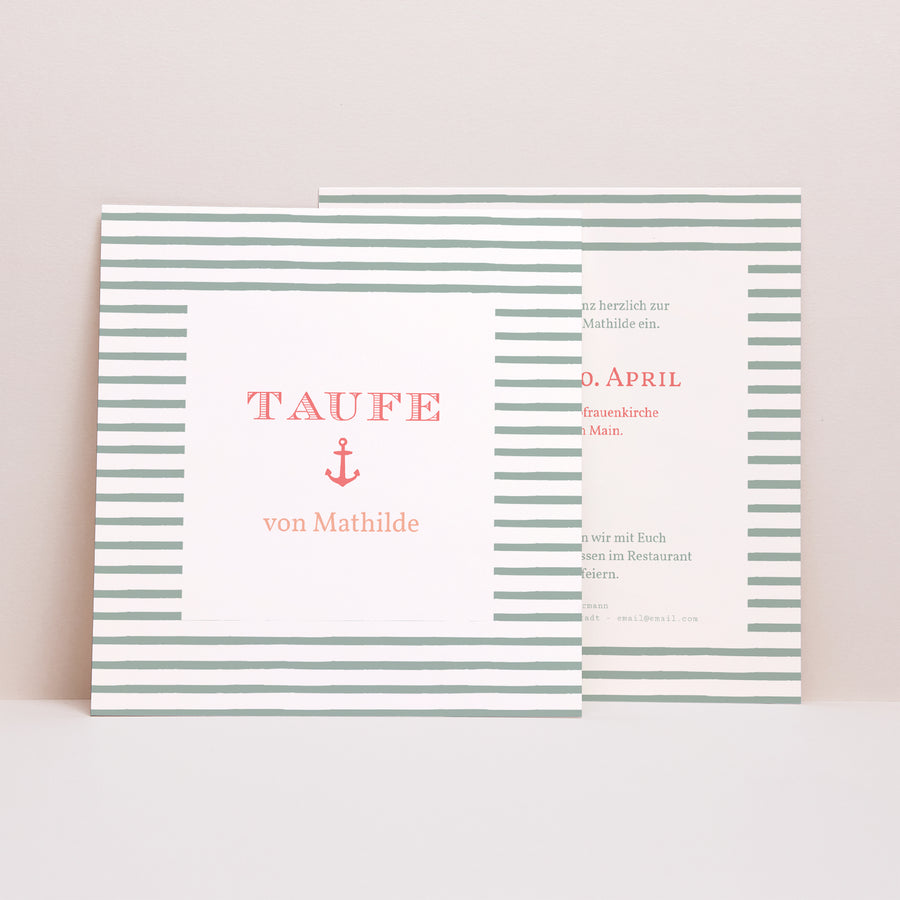 Taufeinladung Quadrat Belle Marinière foto