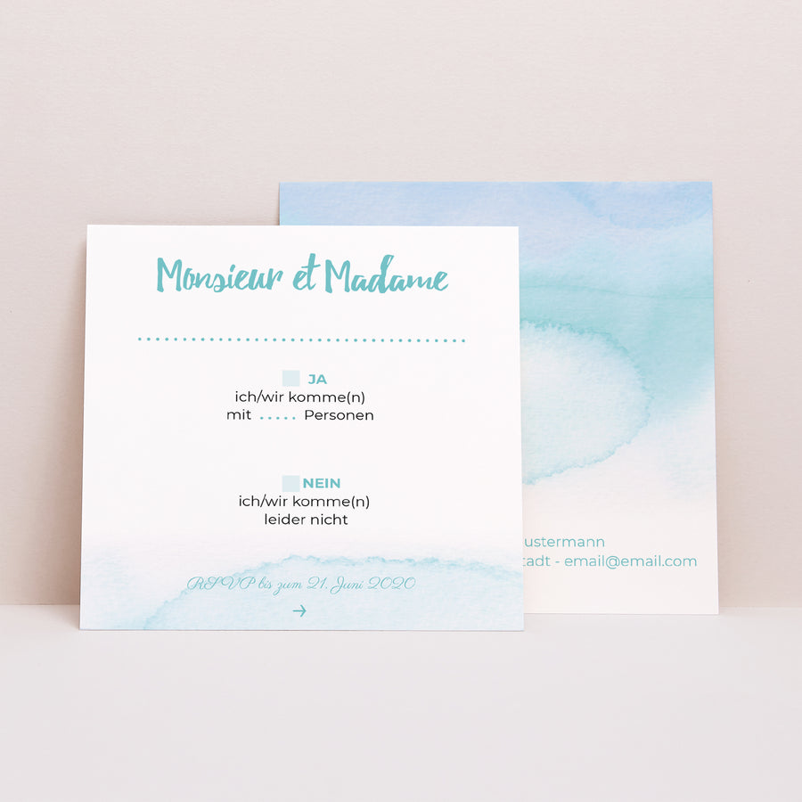 Antwortkarte Hochzeit Quadrat Aquae Sextiae foto