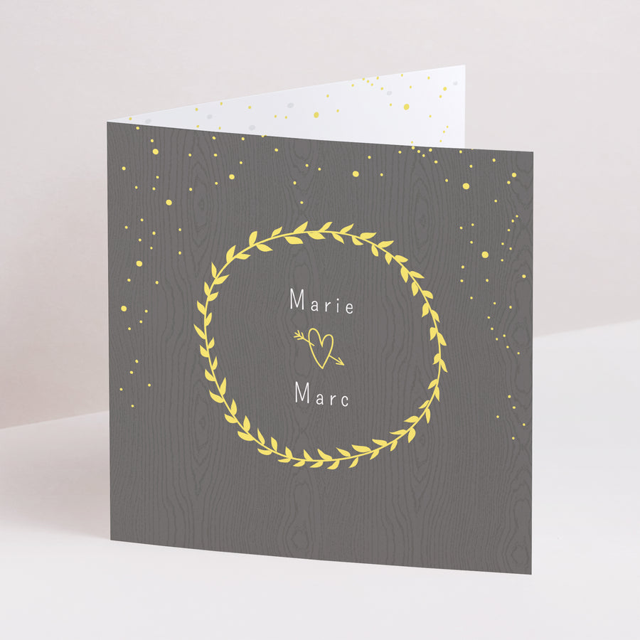 Hochzeitseinladung Doppelflügiges Quadrat Konfetti-Stimmung foto