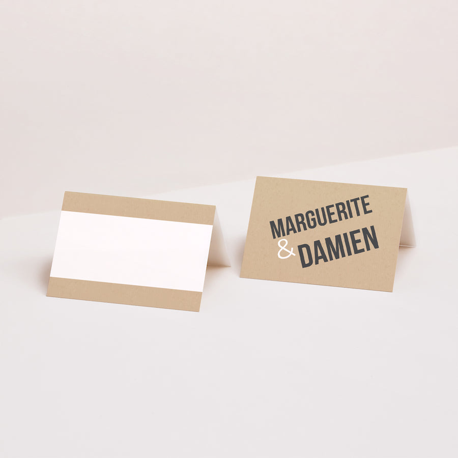 Tischkarten Hochzeit Quer Allianzen Fond Kraft foto
