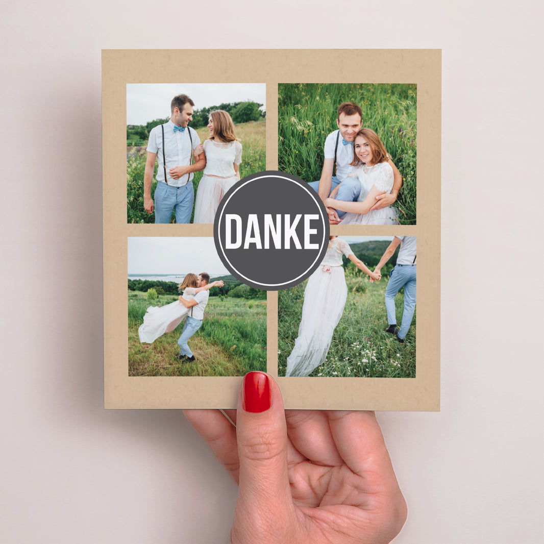 Dankeskarte Hochzeit Quadrat Allianzen Fond Kraft foto N° 2