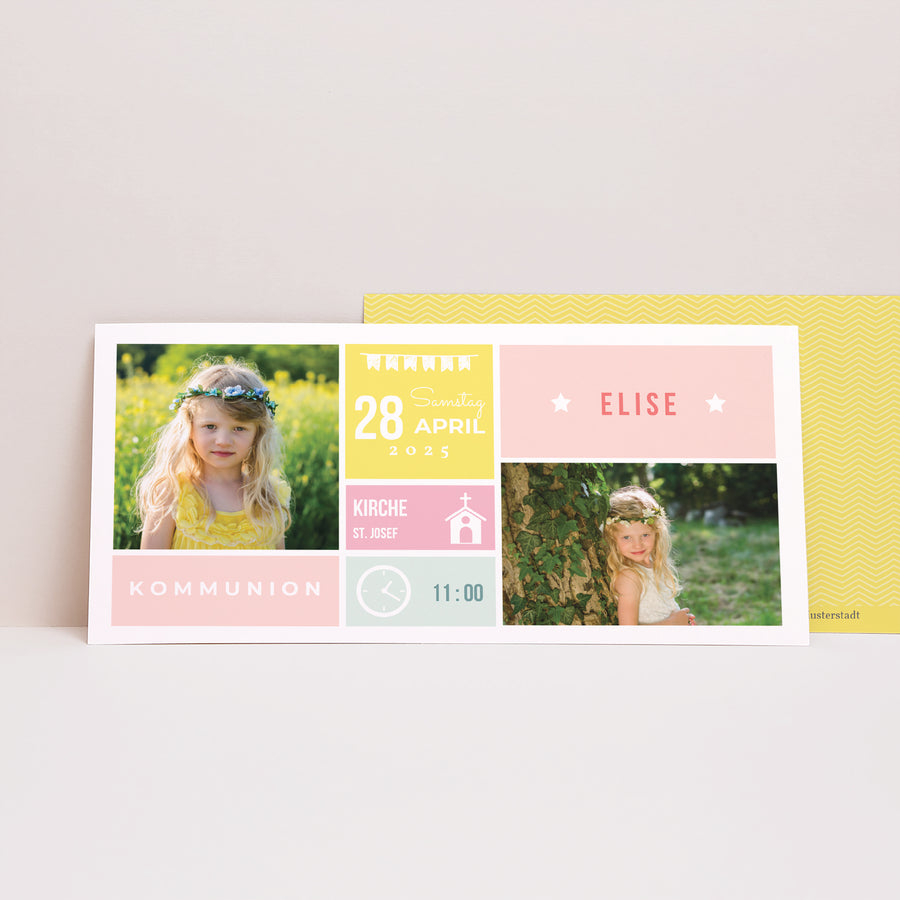 Einladungskarte Kommunion Panoramische Landschaft Planung meiner Kommunion foto