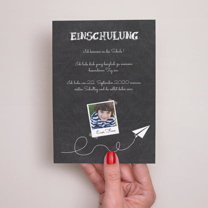 Einladungskarte Objekte Schüler-Schiefertafel foto N° 2