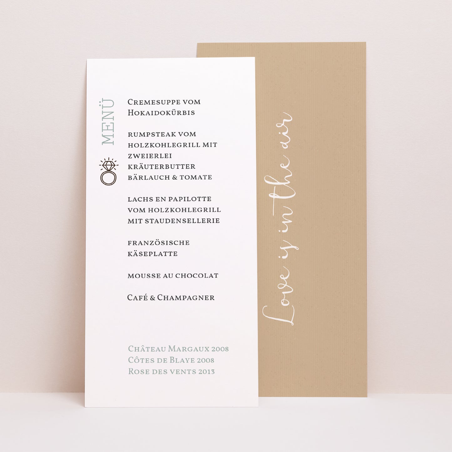 Menükarte Hochzeit Panoramatisches Porträt Nature Graphic foto N° 1