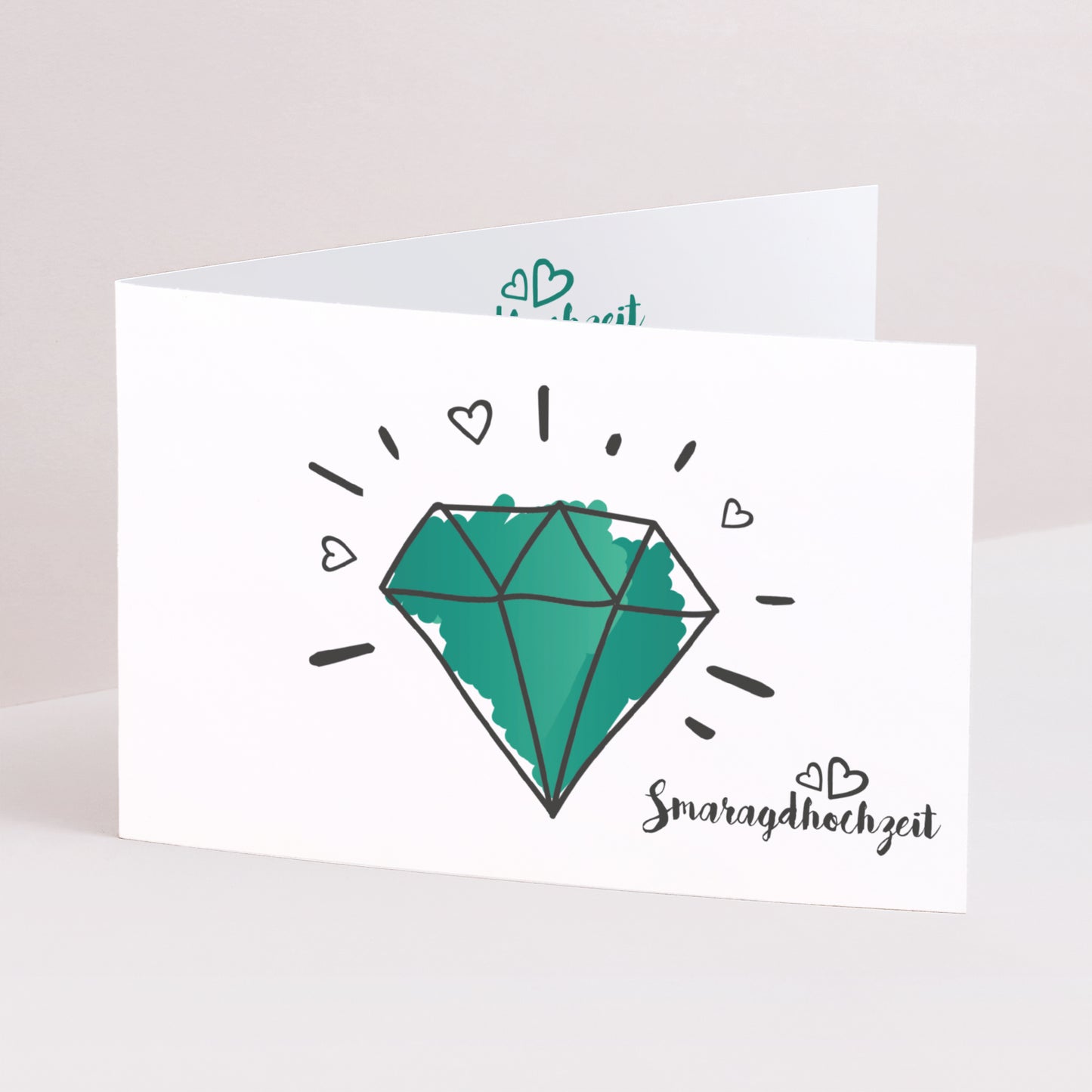 Einladungskarte Hochzeitstag Doppelflügel-Landschaft Smaragdgrüne Hochzeit foto N° 1