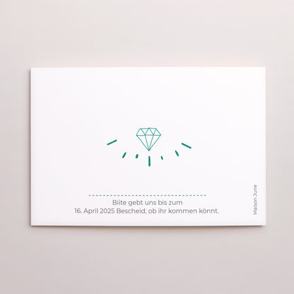 Einladungskarte Hochzeitstag Doppelflügel-Landschaft Smaragdgrüne Hochzeit foto N° 3