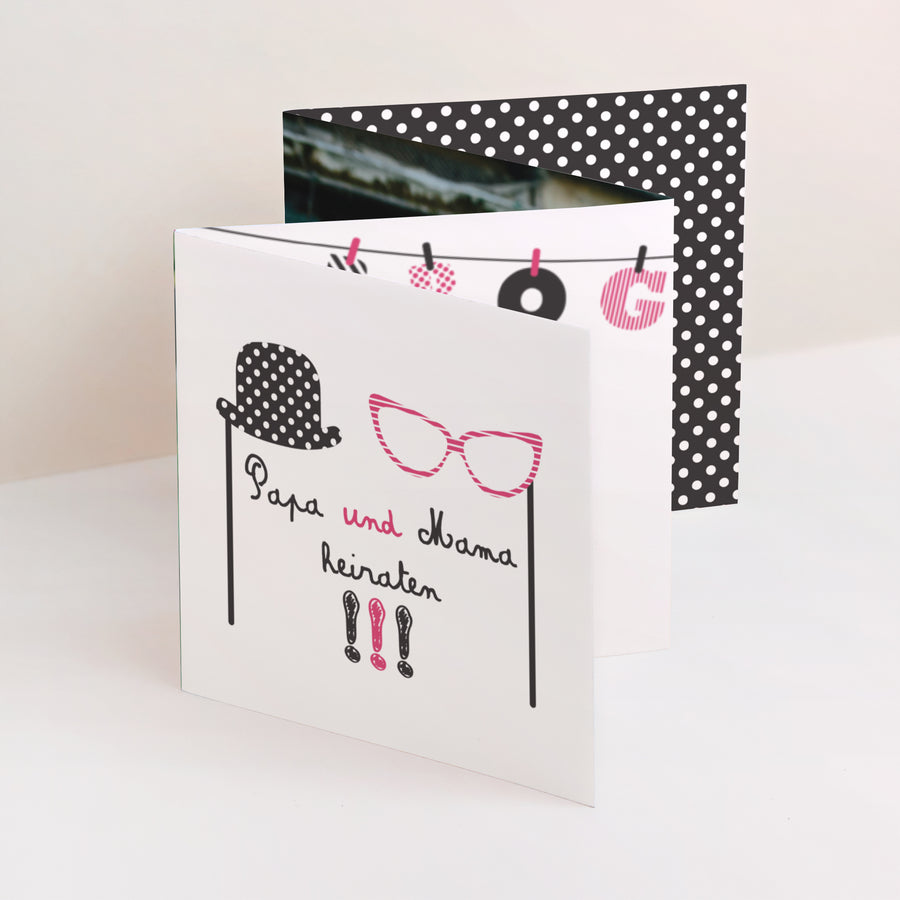 Hochzeitseinladung Akkordeon Taufe und Heirat foto