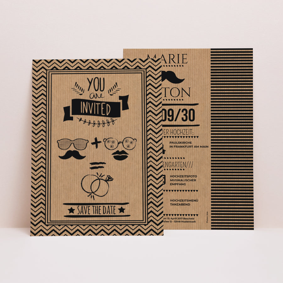 Hochzeitseinladung Hipster Wedding foto