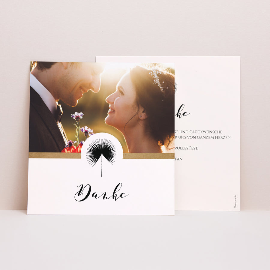 Dankeskarte Hochzeit Quadrat Love is Life foto