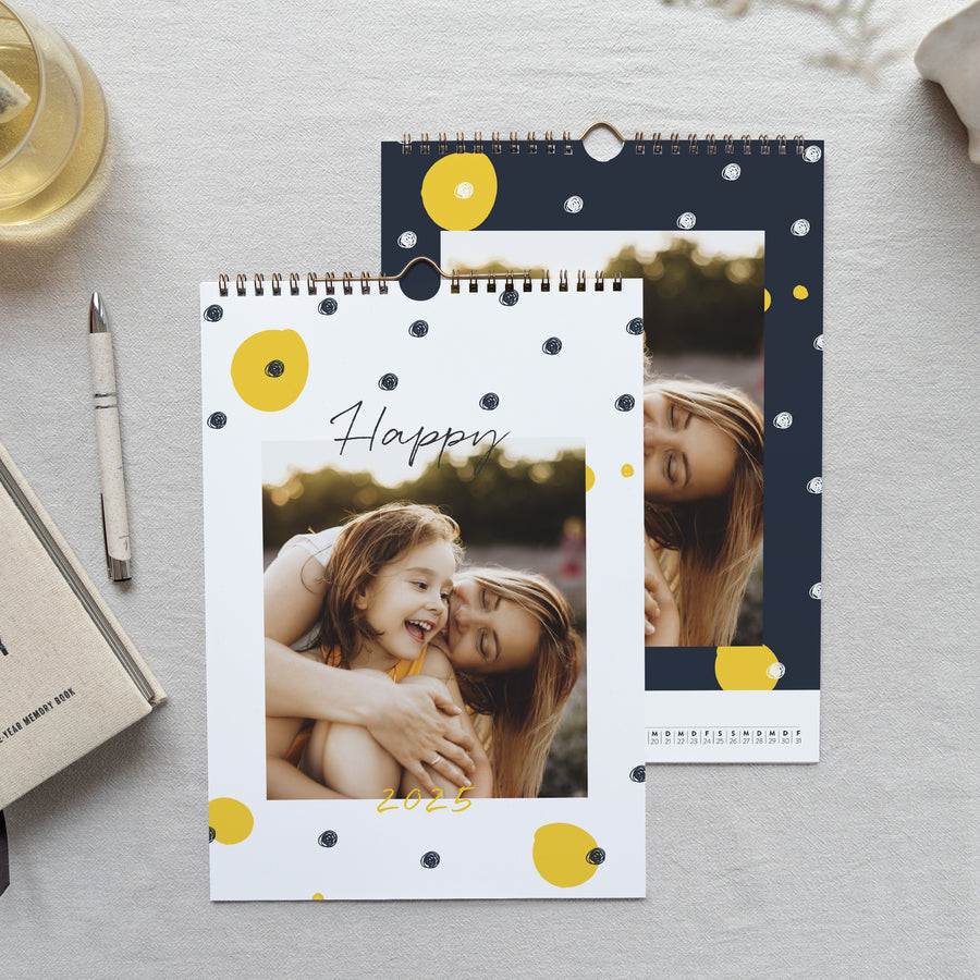 Kalender Weihnachten Wandbild A4 Gelb und Schwarz foto