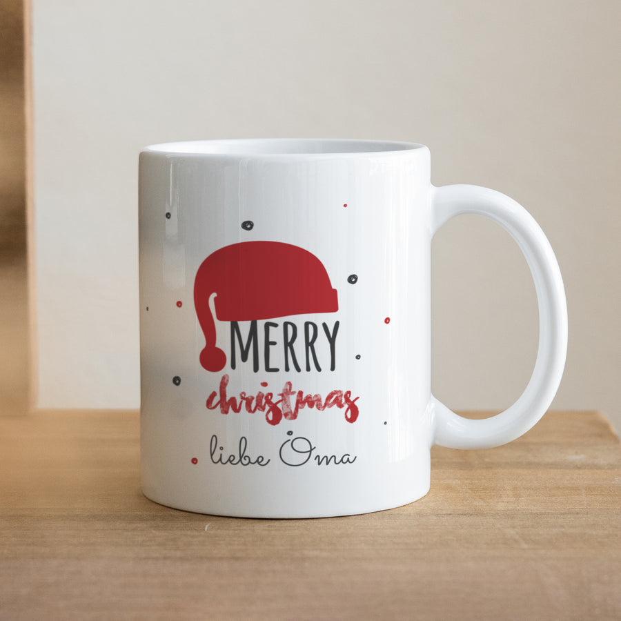 Tasse Objekte Weiß Mütze des Weihnachtsmanns foto