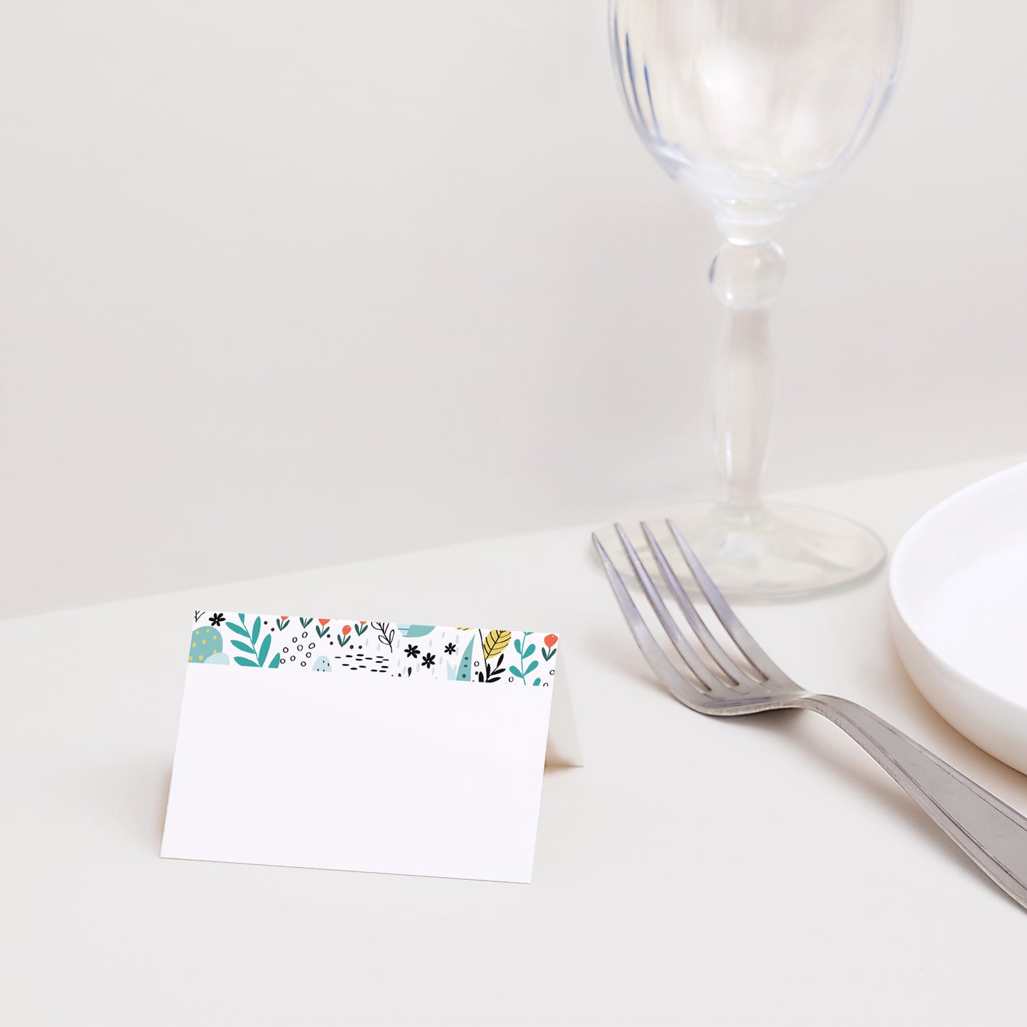 Tischkarten Hochzeit Quer Wilde Wiese foto N° 2