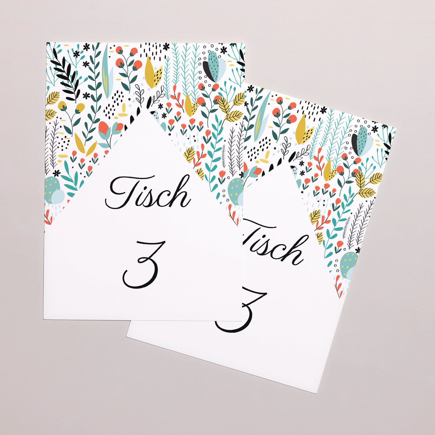 Tischnummern Hochzeit Rechteck Wilde Wiese foto N° 2