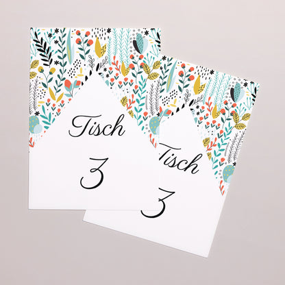 Tischnummern Hochzeit Rechteck Wilde Wiese foto N° 2