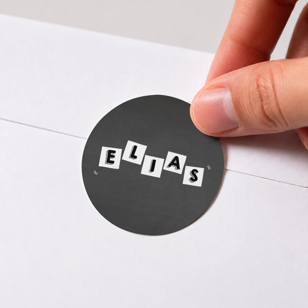Sticker Geburt Rund Baby Alphabet foto